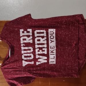 Women's burgundy tshirt